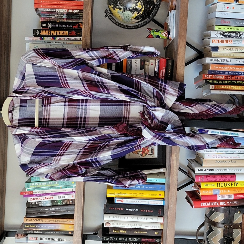 NWT Venus plaid flannel cardigan